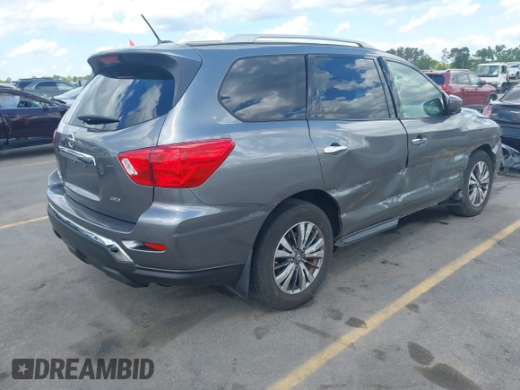 2018 Nissan Pathfinder S z VIN 5N1DR2MM9JC614833, wystawiony jako IAAI lot #42166948 z przebiegiem 157 647 mil mil oraz . Historia ofert i sprzedaży dostępna na DreamBid. Obrazek 4.
