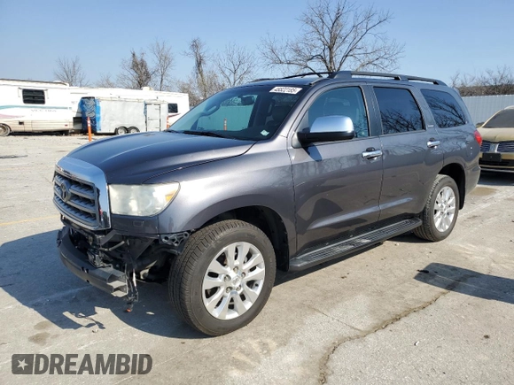 2012 Toyota Sequoia Platinum with VIN 5TDDY5G17CS067282, listed as a Copart auction lot 48822185 with 239,521 mi miles and Salvage Title. Bid and sale history available at carsss.com. Image 1.