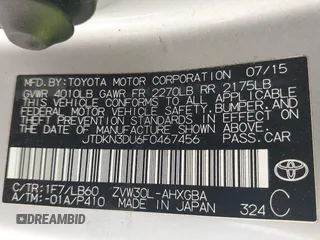 2015 Toyota Prius Four with VIN JTDKN3DU6F0467456, listed as a IAAI auction lot 42112420 with 1 mi miles. Bid and sale history available at carsss.com. Image 9.
