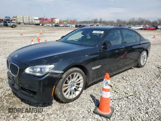 2013 BMW 7 Series 750Li xDrive with VIN WBAYF8C58DD139800, listed as a Copart auction lot 51087605 with 124,436 mi miles and Salvage Title. Bid and sale history available at carsss.com. Image 1.