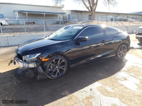 2019 Honda Civic Coupe Sport with VIN 2HGFC4B83KH308520, listed as a Copart auction lot 86013424 with 101,427 mi miles and Salvage Title. Bid and sale history available at carsss.com. Image 1.