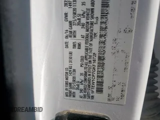 2016 Ford F-150 XL с VIN 1FTEW1CP7GKF16728, выставлен на аукционе Copart как лот 63857105 с пробегом 88 083 миль миль и Списание • Salvage title. История ставок и продаж доступна на DreamBid. Изображение 12.