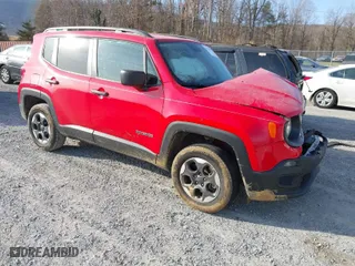 2018 Jeep Renegade Sport with VIN ZACCJBAB4JPJ63846, listed as a IAAI auction lot 41779614 with 66,725 mi miles. Bid and sale history available at carsss.com. Image 1.