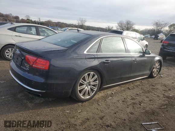 2013 Audi A8 L 4.0L with VIN WAUR2AFD9DN034039, listed as a Copart auction lot 77775634 with 191,803 mi miles and Salvage Title. Bid and sale history available at carsss.com. Image 3.