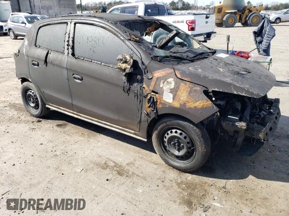2021 Mitsubishi Mirage ES with VIN ML32AUHJ0MH009267, listed as a Copart auction lot 47106695 with Not provided miles and Salvage title. Bid and sale history available at DreamBid. Image 4.