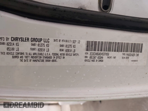 2013 Dodge Charger SE with VIN 2C3CDXBG0DH537056, listed as a IAAI auction lot 42047266 with 132,412 mi miles and . Bid and sale history available at DreamBid. Image 9.