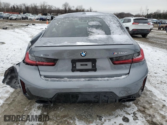 2024 BMW 3 Series M340i xDrive with VIN 3MW49FF03R8D99326, listed as a Copart auction lot 41966425 with 0 mi miles and Salvage Title. Bid and sale history available at carsss.com. Image 6.