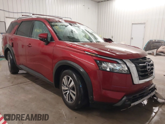 2023 Nissan Pathfinder SL z VIN 5N1DR3CC4PC223161, wystawiony jako IAAI lot #41391697 z przebiegiem 29 932 mil mil oraz . Historia ofert i sprzedaży dostępna na DreamBid. Obrazek 1.