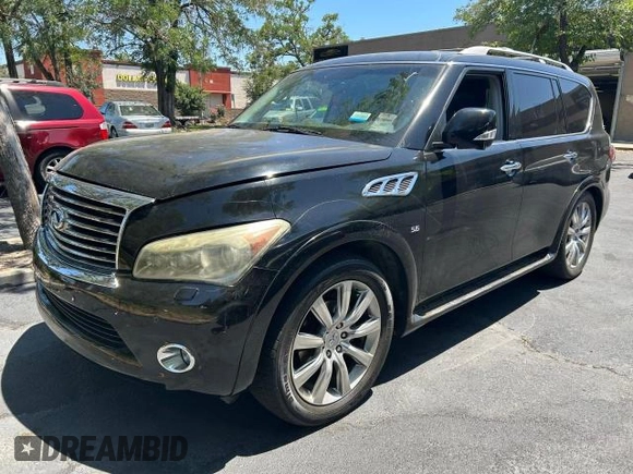 2014 Infiniti QX80 z VIN JN8AZ2NE6E9062908, wystawiony jako Copart lot #61263115 z przebiegiem 155 836 mil mil oraz Czysty tytuł • Clean title. Historia ofert i sprzedaży dostępna na DreamBid. Obrazek 2.