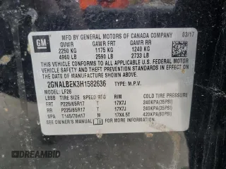 2017 Chevrolet Equinox LS z VIN 2GNALBEK3H1582636, wystawiony jako Copart lot #54898735 z przebiegiem 122 785 mil mil oraz Szkoda całkowita • Salvage title. Historia ofert i sprzedaży dostępna na DreamBid. Obrazek 14.