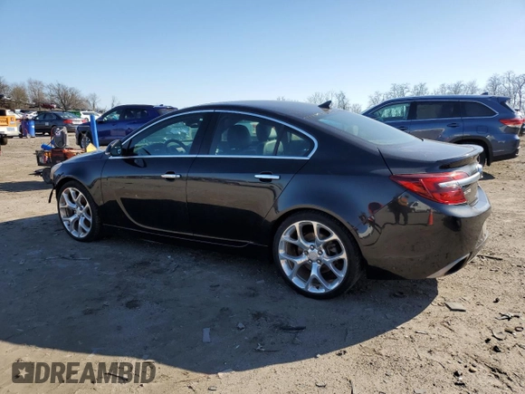 2014 Buick Regal GS with VIN 2G4GU5GX5E9257893, listed as a Copart auction lot 49737655 with 155,541 mi miles and Salvage Title. Bid and sale history available at DreamBid. Image 2.