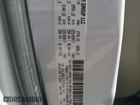 2014 Ram Cargo Van Tradesman with VIN 2C4JRGAG7ER273514, listed as a Copart auction lot 69228044 with 153,272 mi miles and Salvage Title. Bid and sale history available at carsss.com. Image 13.