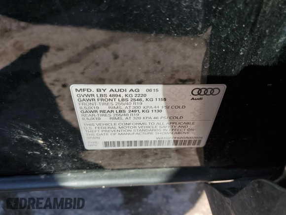 2016 Audi Q3 Prestige z VIN WA1GFCFS2GR003604, wystawiony jako Copart lot #52030605 z przebiegiem 81 541 mil mil oraz Szkoda całkowita • Salvage title. Historia ofert i sprzedaży dostępna na DreamBid. Obrazek 15.