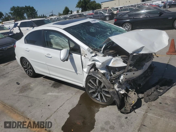 2015 Honda Civic EX-L z VIN 19XFB2F96FE244516, wystawiony jako Copart lot #58166914 z przebiegiem Nie podano mil oraz Szkoda całkowita • Salvage title. Historia ofert i sprzedaży dostępna na DreamBid. Obrazek 4.