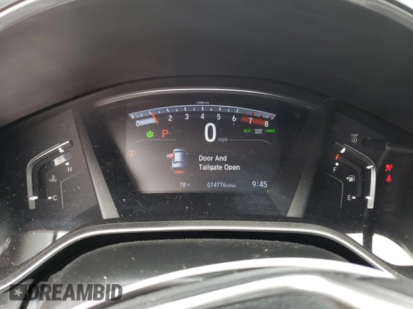 2018 Honda CR-V Touring with VIN 7FARW1H93JE055337, listed as a Copart auction lot 45045305 with 74,776 mi miles and Salvage Title. Bid and sale history available at DreamBid. Image 9.