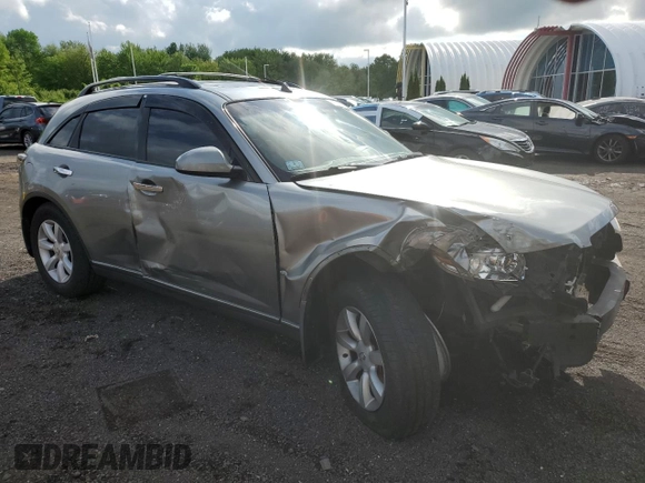 2005 Infiniti FX with VIN JNRAS08W25X213523, listed as a Copart auction lot 57257985 with 180,948 mi miles and Salvage title. Bid and sale history available at DreamBid. Image 4.