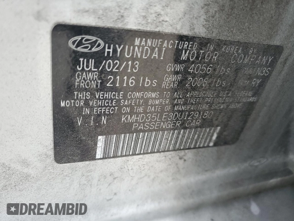 2013 Hyundai Elantra GT with VIN KMHD35LE3DU129180, listed as a Copart auction lot 76549354 with 110,721 mi miles and Clean Title. Bid and sale history available at carsss.com. Image 13.