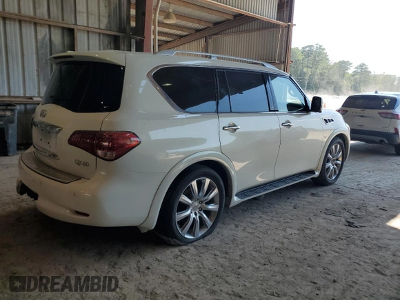 2014 Infiniti QX80 with VIN JN8AZ2NF1E9554013, listed as a Copart auction lot 58436654 with 0 mi miles and Clean Title. Bid and sale history available at carsss.com. Image 3.