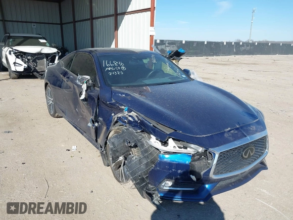2020 Infiniti Q60 Luxe with VIN JN1EV7EK0LM341134, listed as a IAAI auction lot 41635945 with 37,476 mi miles and . Bid and sale history available at carsss.com. Image 6.