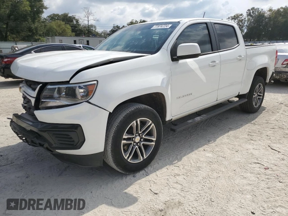 2021 Chevrolet Colorado 2WD Work Truck with VIN 1GCGSBENXM1158824, listed as a Copart auction lot 77974724 with 73,006 mi miles and Non repairable. Bid and sale history available at DreamBid. Image 1.