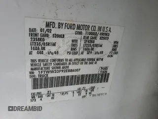 2002 Ford F-350 XL z VIN 1FTWW33F92EB86007, wystawiony jako Copart lot #78809064 z przebiegiem Nie podano mil oraz Szkoda całkowita • Salvage title. Historia ofert i sprzedaży dostępna na DreamBid. Obrazek 12.