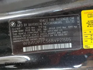 2011 BMW 1 Series 128i with VIN WBAUP7C56BVP21505, listed as a Copart auction lot 52437505 with 124,562 mi miles and Clean Title. Bid and sale history available at DreamBid. Image 12.