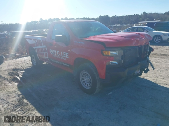 2020 Chevrolet Silverado 1500 Work Truck with VIN 3GCNWAEH3LG345516, listed as a IAAI auction lot 41593718 with 76,297 mi miles. Bid and sale history available at carsss.com. Image 1.