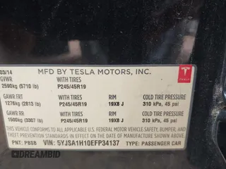 2014 Tesla Model S 60 z VIN 5YJSA1H10EFP34137, wystawiony jako IAAI lot #42311565 z przebiegiem Nie podano mil oraz . Historia ofert i sprzedaży dostępna na DreamBid. Obrazek 9.