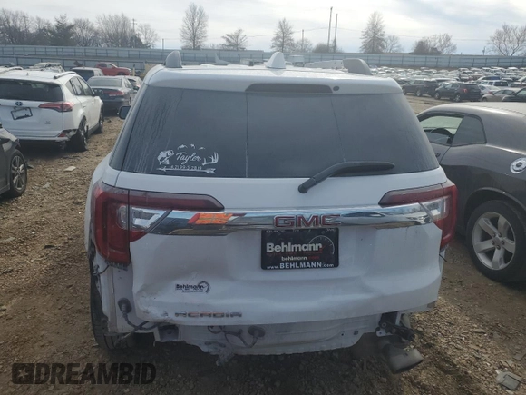 2021 GMC Acadia SLT with VIN 1GKKNMLS5MZ192052, listed as a Copart auction lot 42157204 with 70,765 mi miles and Salvage Title. Bid and sale history available at DreamBid. Image 6.