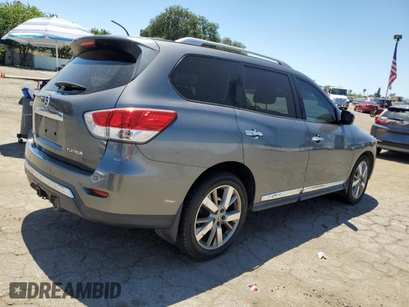 2016 Nissan Pathfinder Platinum with VIN 5N1AR2MNXGC664001, listed as a Copart auction lot 56388445 with 101,868 mi miles and Salvage title. Bid and sale history available at DreamBid. Image 3.