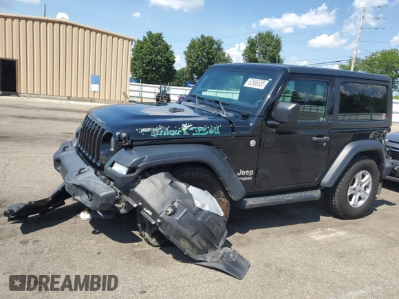 2020 Jeep Wrangler Sport with VIN 1C4GJXAG9LW203468, listed as a Copart auction lot 63586585 with 58,180 mi miles and Salvage title. Bid and sale history available at DreamBid. Image 1.