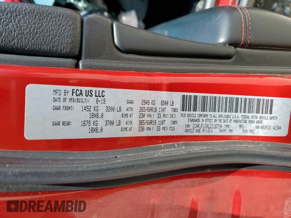2020 Jeep Grand Cherokee Trailhawk with VIN 1C4RJFLGXLC116714, listed as a Copart auction lot 60298185 with 62,240 mi miles and Salvage title. Bid and sale history available at DreamBid. Image 13.