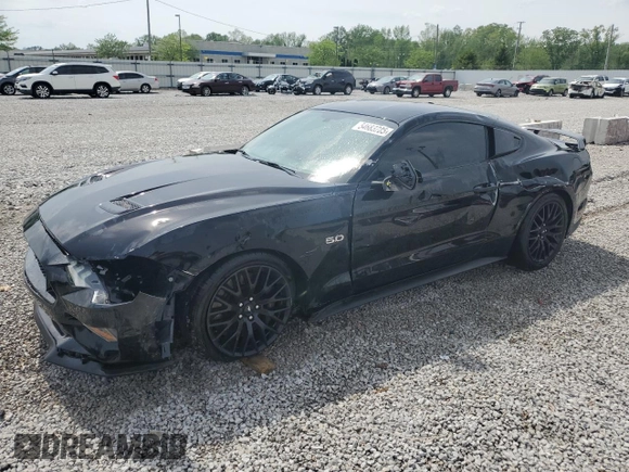 2019 Ford Mustang GT z VIN 1FA6P8CF5K5174615, wystawiony jako Copart lot #54683285 z przebiegiem 53 964 mil mil oraz Szkoda całkowita • Salvage title. Historia ofert i sprzedaży dostępna na DreamBid. Obrazek 1.