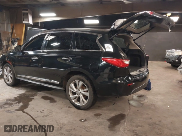 2013 Infiniti JX35 with VIN 5N1AL0MMXDC313050, listed as a IAAI auction lot 41695601 with 90,275 mi miles. Bid and sale history available at carsss.com. Image 3.