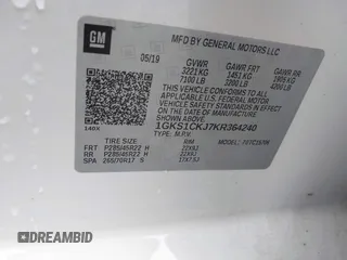 2019 GMC Yukon Denali with VIN 1GKS1CKJ7KR364240, listed as a IAAI auction lot 41645374 with 104,956 mi miles. Bid and sale history available at carsss.com. Image 9.