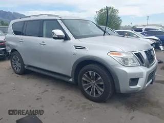 2018 Nissan Armada SV with VIN JN8AY2NCXJ9557785, listed as a IAAI auction lot 42346787 with 124,537 mi miles and . Bid and sale history available at DreamBid. Image 1.