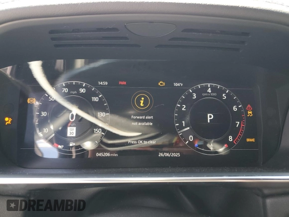 2019 Land Rover Range Rover Sport HSE with VIN SALWR2RV5KA850075, listed as a Copart auction lot 62634175 with 45,206 mi miles and Salvage title. Bid and sale history available at DreamBid. Image 9.