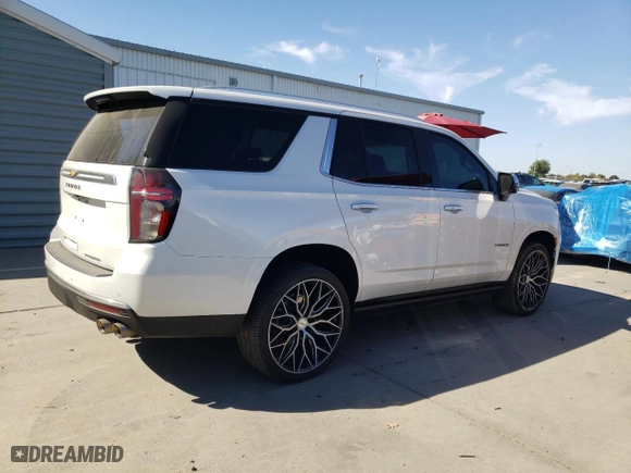 2023 Chevrolet Tahoe Premier with VIN 1GNSCSKD6PR119132, listed as a Copart auction lot 74594664 with 27,716 mi miles and Salvage Title. Bid and sale history available at carsss.com. Image 3.