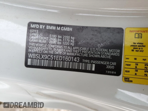 2014 BMW M6 z VIN WBSLX9C51ED160143, wystawiony jako Copart lot #88287015 z przebiegiem 91 717 mil mil oraz Szkoda całkowita • Salvage title. Historia ofert i sprzedaży dostępna na DreamBid. Obrazek 14.