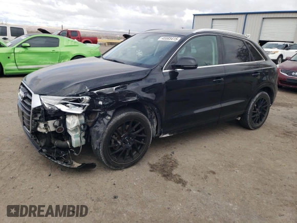 2016 Audi Q3 Premium Plus with VIN WA1EFCFS5GR000591, listed as a Copart auction lot 45585415 with 87,303 mi miles and Salvage title. Bid and sale history available at DreamBid. Image 1.
