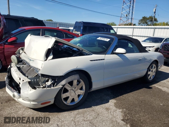 2002 Ford Thunderbird Hardtop Premium with VIN 1FAHP60A22Y129085, listed as a Copart auction lot 76359874 with Not Provided miles and Non Repairable. Bid and sale history available at DreamBid. Image 1.