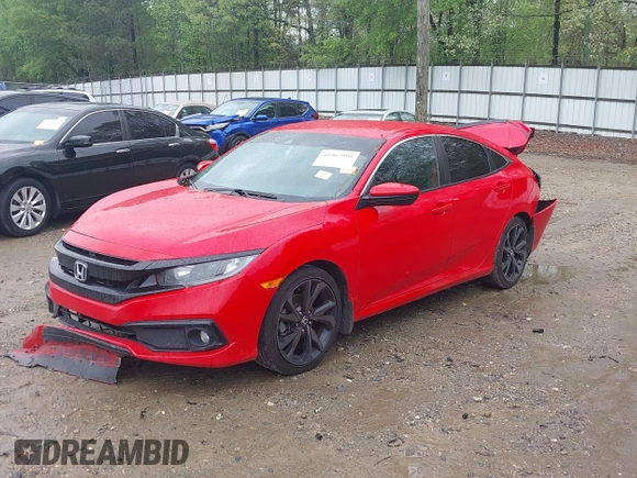 2020 Honda Civic Sedan Sport with VIN 2HGFC2F85LH568143, listed as a IAAI auction lot 41967995 with 97,750 mi miles. Bid and sale history available at carsss.com. Image 2.