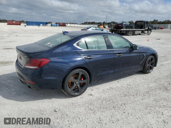 2019 Genesis G70 3.3T Advanced with VIN KMTG34LE7KU031005, listed as a Copart auction lot 74639054 with 0 mi miles and Non Repairable. Bid and sale history available at carsss.com. Image 3.