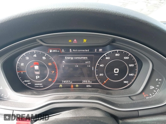 2018 Audi A4 Premium Plus with VIN WAULMAF48JA090847, listed as a IAAI auction lot 41389591 with 74,551 mi miles. Bid and sale history available at carsss.com. Image 7.
