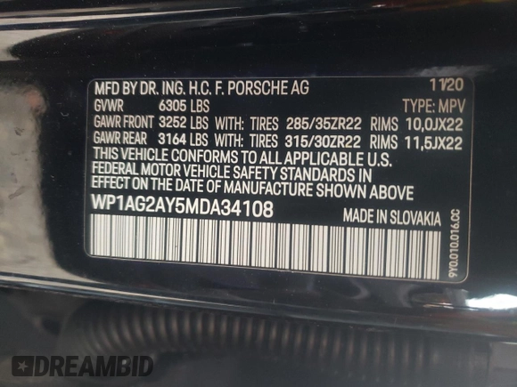 2021 Porsche Cayenne GTS z VIN WP1AG2AY5MDA34108, wystawiony jako Copart lot #36510403 z przebiegiem Nie podano mil oraz . Historia ofert i sprzedaży dostępna na DreamBid. Obrazek 14.