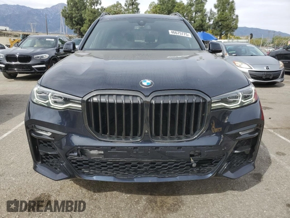 2022 BMW X7 xDrive40i with VIN 5UXCW2C00N9M54284, listed as a Copart auction lot 46675775 with 37,386 mi miles and Salvage Title. Bid and sale history available at carsss.com. Image 5.