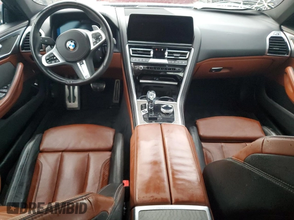 2023 BMW 8 Series 840i with VIN WBAGV2C01PCK32930, listed as a Copart auction lot 74578314 with 0 mi miles and Salvage Title. Bid and sale history available at carsss.com. Image 8.