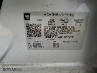 2020 Chevrolet Traverse LT Leather with VIN 1GNEVHKW0LJ225693, listed as a Copart auction lot 88109245 with 82,234 mi miles and Salvage Title. Bid and sale history available at carsss.com. Image 15.