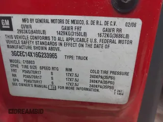 2006 Chevrolet Silverado 1500 Work Truck with VIN 3GCEC14X16G233965, listed as a IAAI auction lot 42055313 with Not Provided miles. Bid and sale history available at carsss.com. Image 9.