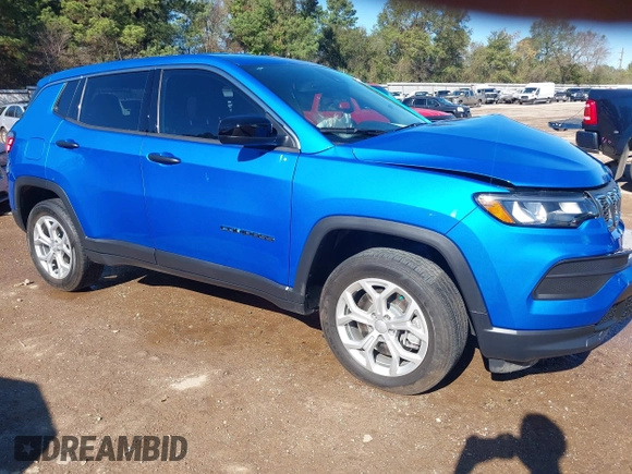 2024 Jeep Compass Sport с VIN 3C4NJDAN7RT139515, выставлен на аукционе IAAI как лот 40888483 с пробегом 7 253 миль миль и . История ставок и продаж доступна на DreamBid. Изображение 1.